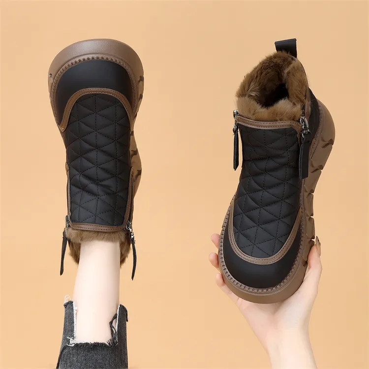 兔毛雪地靴女款爆款2024新款厚底棉鞋女冬季保暖加绒加厚抗寒防水