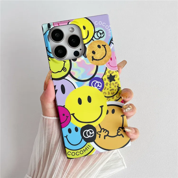 【跟单飞飞】Cocomii磁吸苹果16pro max磨砂方形手机壳趣味笑脸