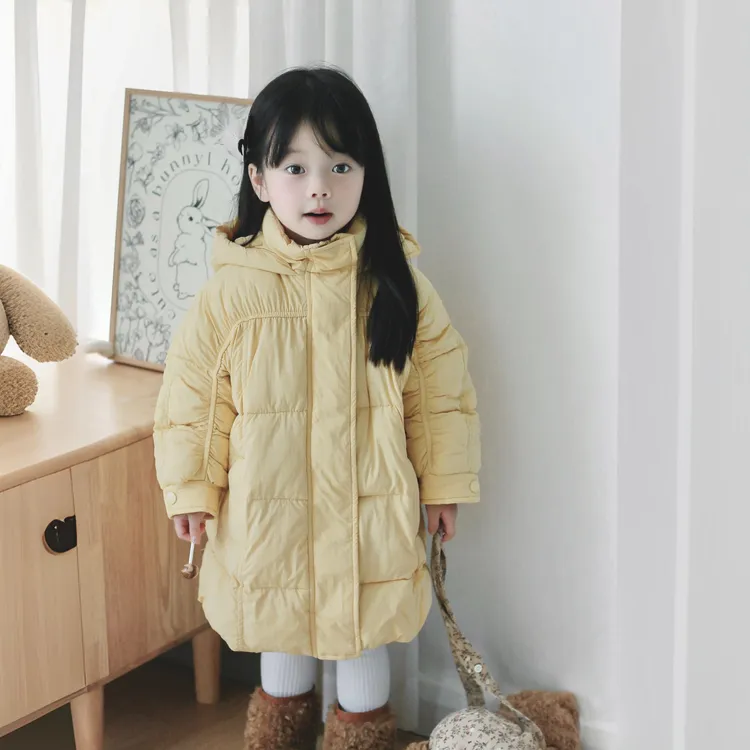 棉服长款男女童儿童洋气宝宝连帽中长款加厚韩版冬季儿童洋气宝宝