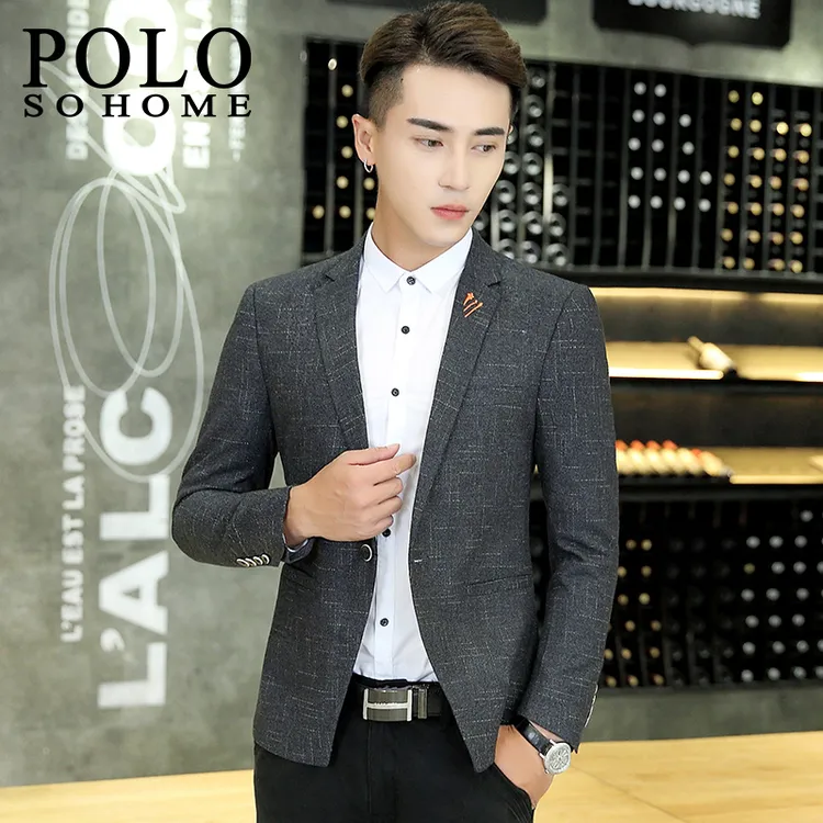 保罗休闲西服上衣单件男士小西装修身韩版痞帅春秋季高级感外套潮