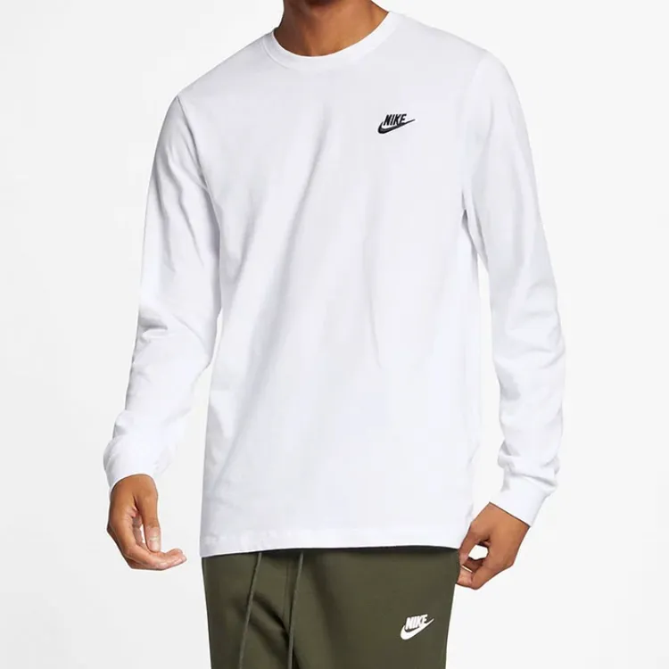【滔搏联动】NIKE耐克CLUB TEE雪花白超百搭打底长袖T恤AR5194-100
