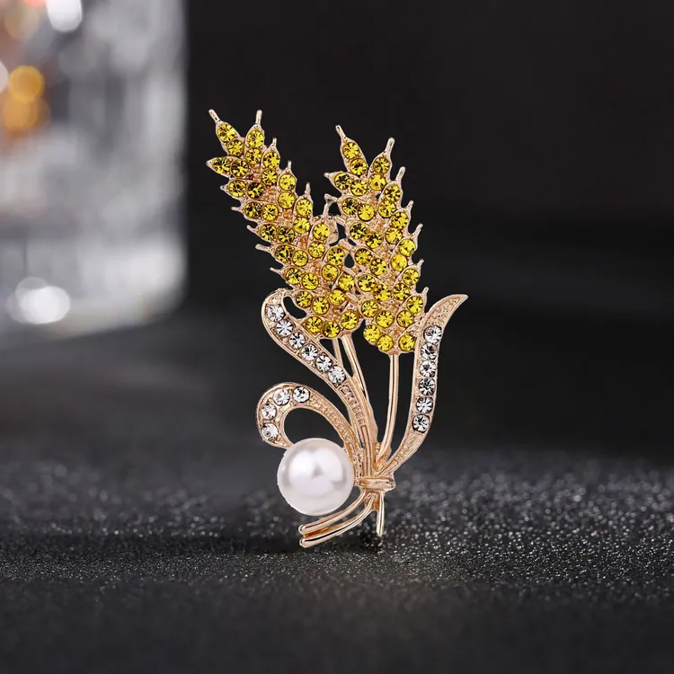 锌合金胸针 金色麦穗高档胸针女西装大衣外套胸花配饰防走光别针
