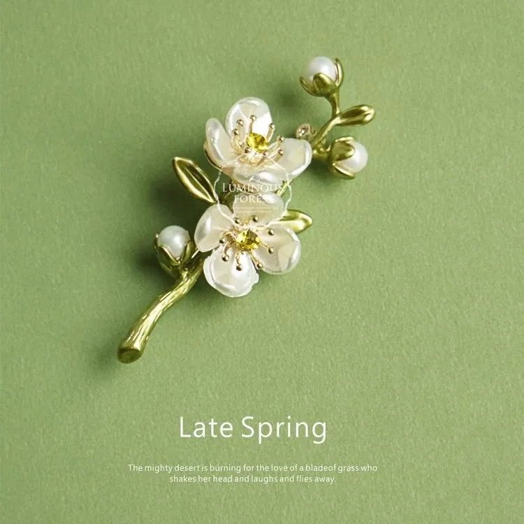 合金胸针 法式浪漫茉莉花胸针 小香风百搭小众简约森精致节日胸针
