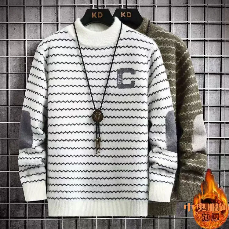 青少年新款学生秋冬季毛衣潮流半高领针织衫打底加厚保暖男士毛衣