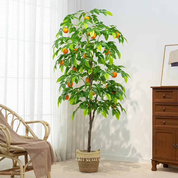 仿真绿植橙果盆栽柠檬水果树仿生假绿植装饰客厅大型室内落地摆件