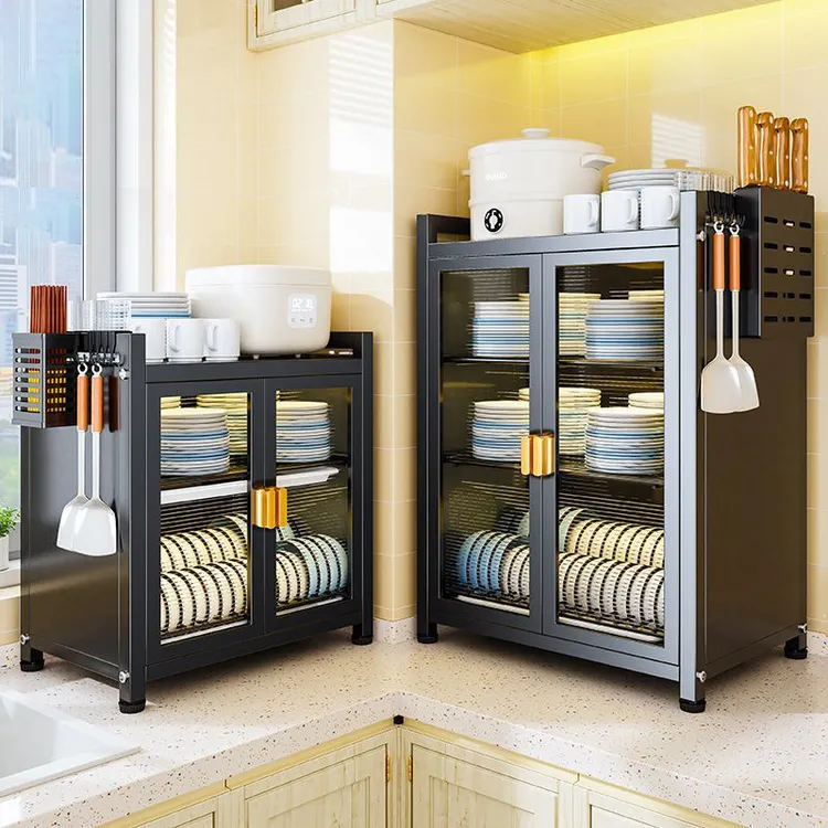厨房置物架沥水碗架碗柜家用放碗筷碗盘多功能台面收纳餐具储物柜