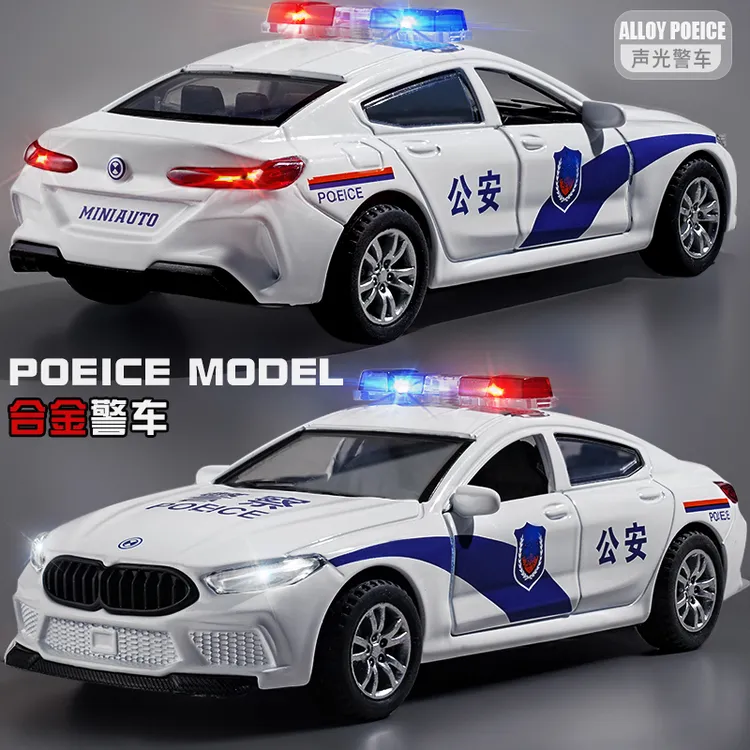 合金警车玩具儿童警察车小汽车玩具男孩特警110公安车3-6岁车模型