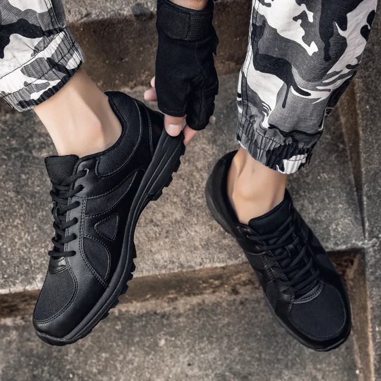 作训鞋男正版体能训练鞋夏季户外轻便休闲百搭黑色防滑耐磨登山鞋