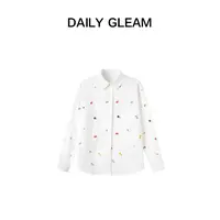 DAILY GLEAM/戴莉格琳【花间】法式田园刺绣小花高定长袖衬衣TYC011