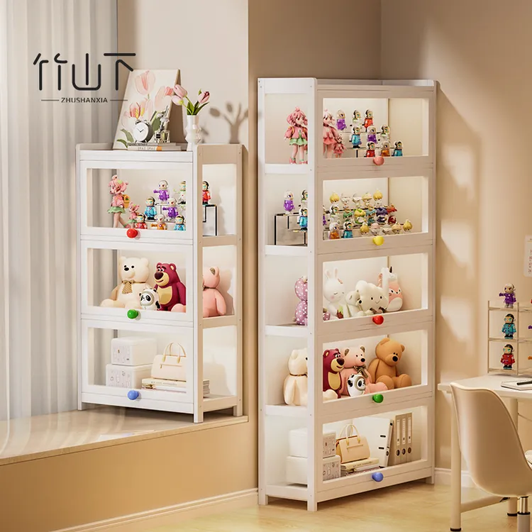 客厅置物柜展示柜家用客厅手办盲盒摆件收纳柜大容量简约储物立柜