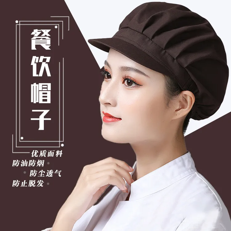 食品厂工作帽夏季女透气网帽防尘车间防掉发餐饮厨房厨师帽鸭舌帽
