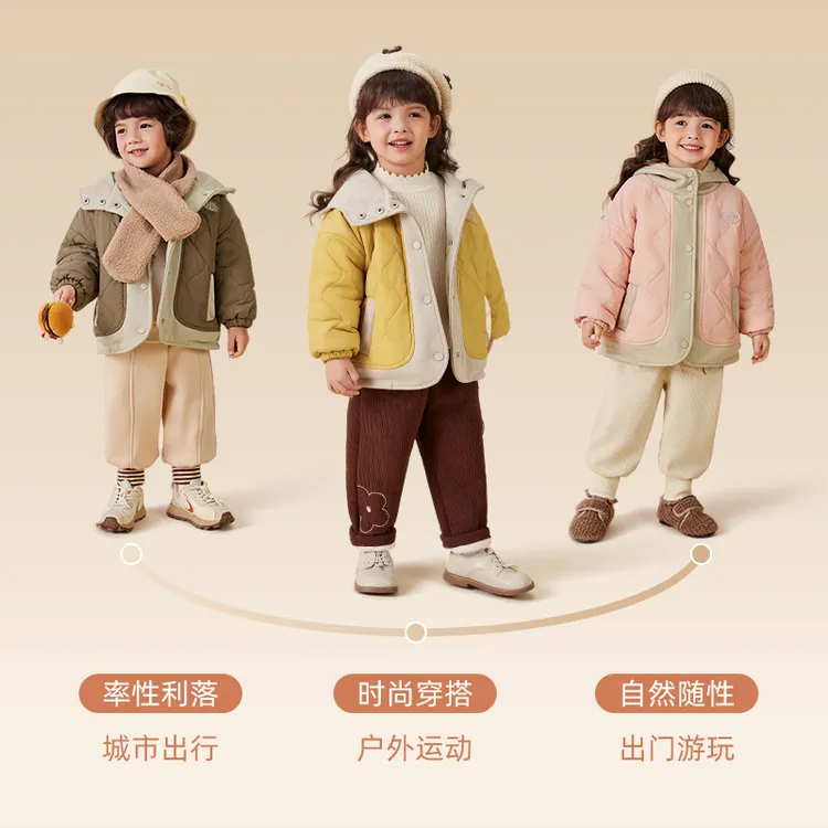 【加厚】杰里贝比女童棉袄男童棉服宝宝保暖衣服儿童棉衣 JAN44505