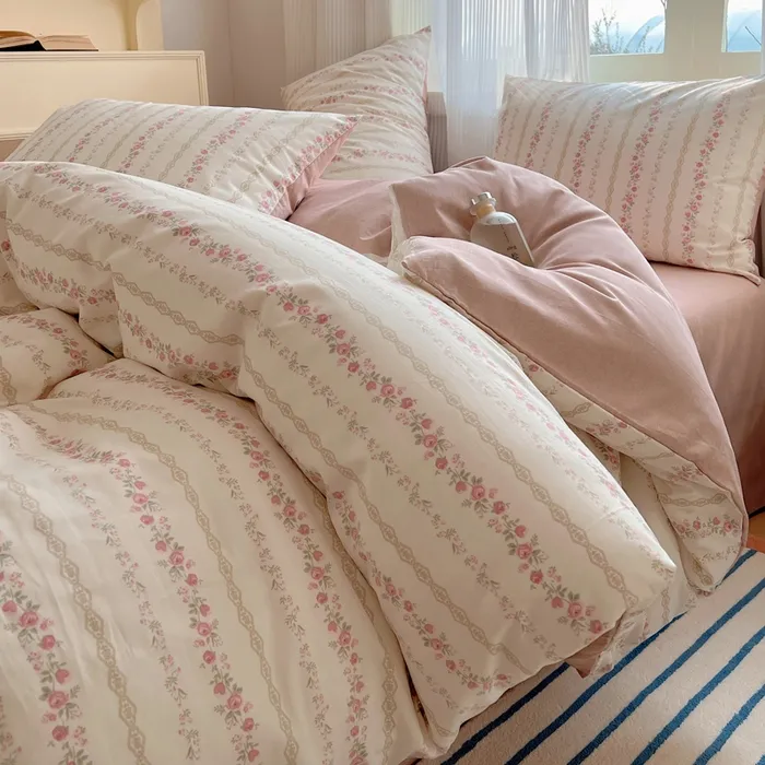 希文家纺 全棉13372野影系列四件套 玫瑰物语