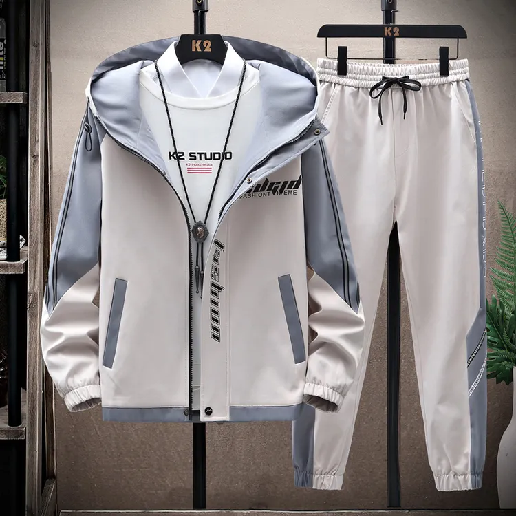 男士外套薄款运动休闲男款连帽夹克宽松潮流百搭青少年春秋季