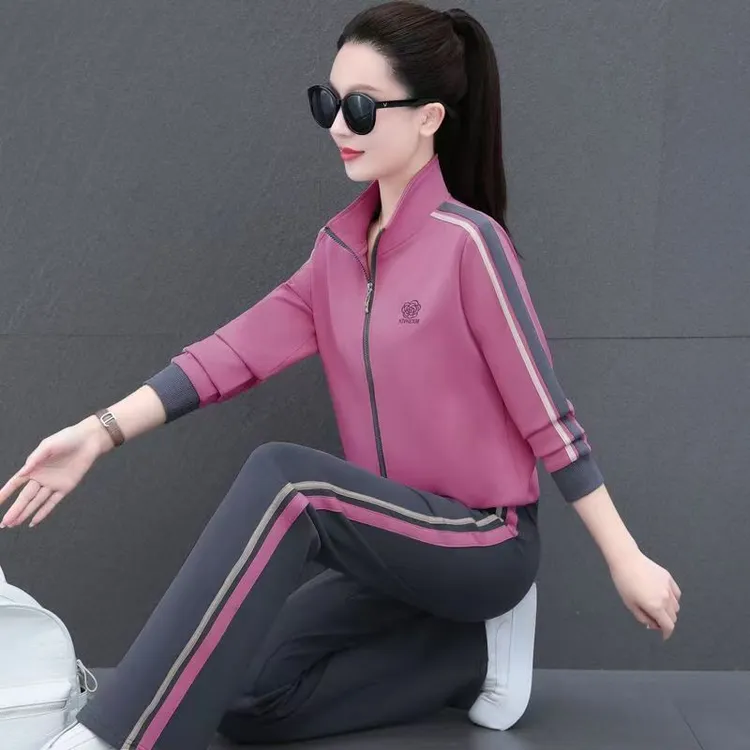 时尚中老年妈妈装2025春秋新款洋气休闲服韩版百搭运动服两件套潮