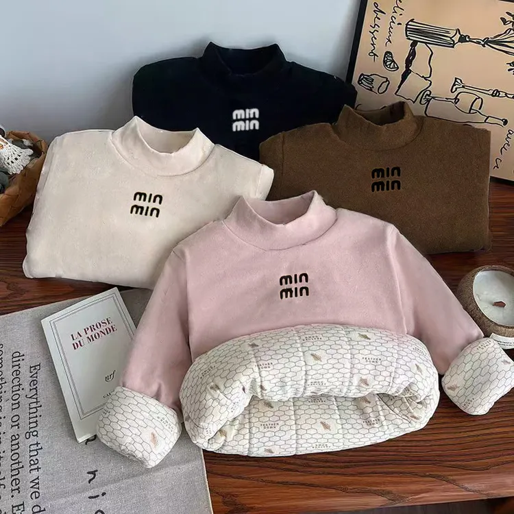 【700克夹棉抗寒】儿童卫衣打底冬季保暖上衣加厚半高领套头长袖