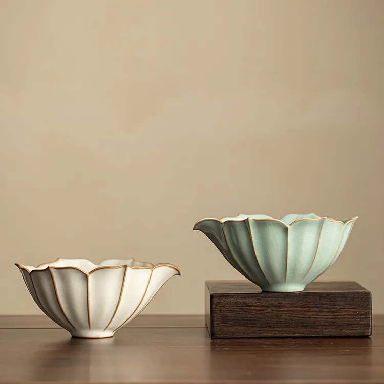 柏韵汝窑天青公道杯公杯分茶器功夫茶具零配件开片可养陶瓷茶海