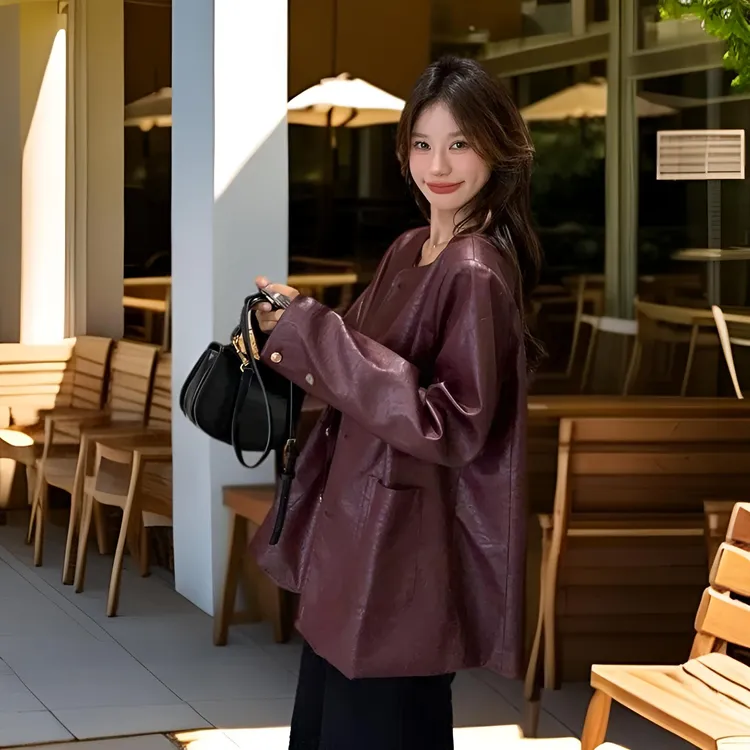 小香风西装外套女早秋休闲韩版宽松高级感夹克小个子又a又飒皮衣