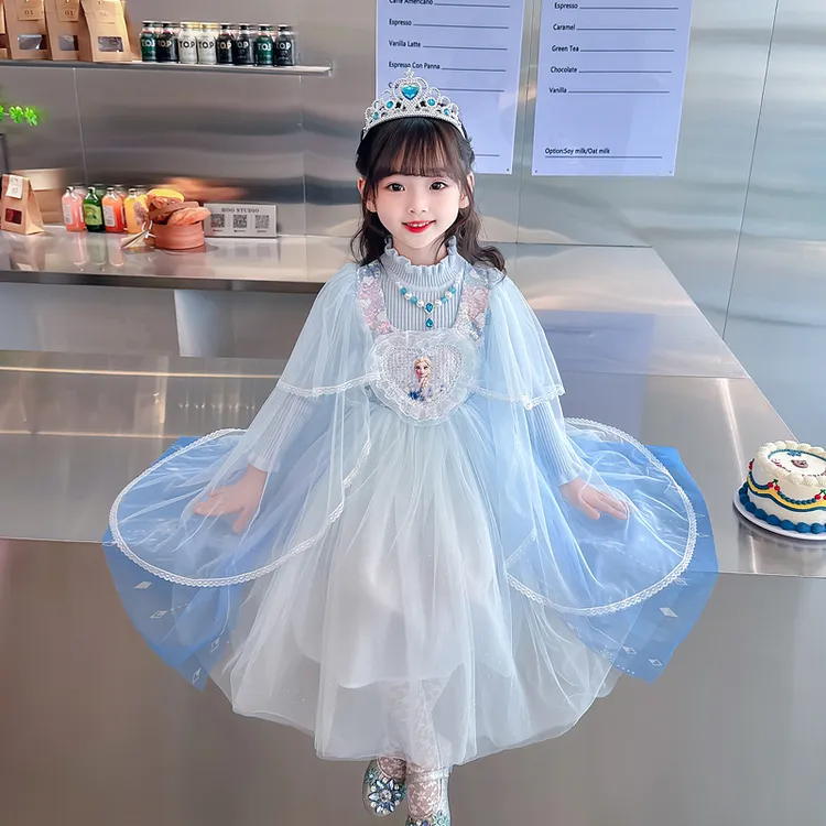 冰雪奇缘艾莎公主裙女童秋装小女孩爱莎裙子儿童蓬蓬纱礼服连衣裙