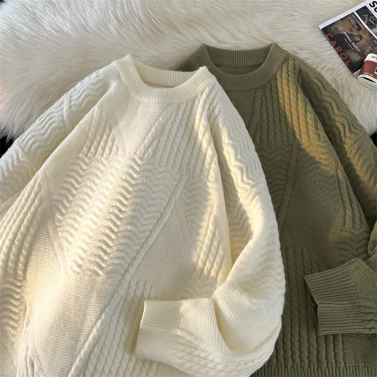 毛衣男秋冬季宽松慵懒设计感针织衫外套男生线衣美式休闲男士毛衫