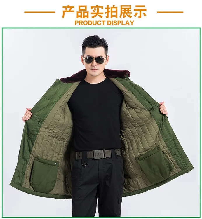 中长款冬季加厚老式大棉绿军大衣冷库防寒服保暖冬季军大衣短加绒