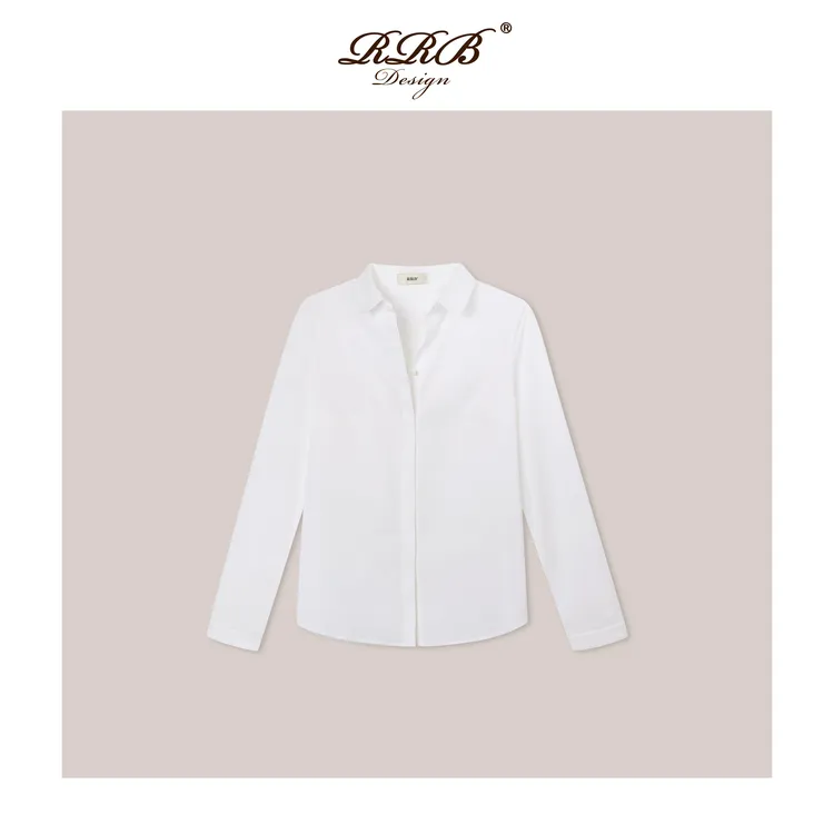 RRB Design「柔韧张力」舒适弹力棉修身长袖白衬衫
