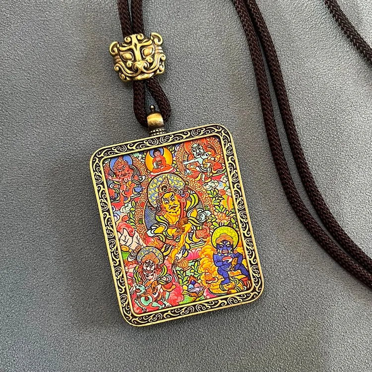 非金属布艺项链 十二生肖唐卡吊坠护身项链嘎乌盒本命年守护佛牌