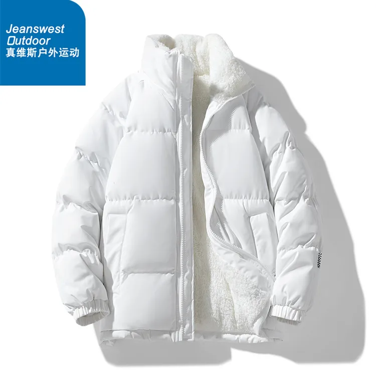 真维斯户外运动羊羔绒棉衣男女情侣外套冬季棉袄加绒宽松保暖棉服
