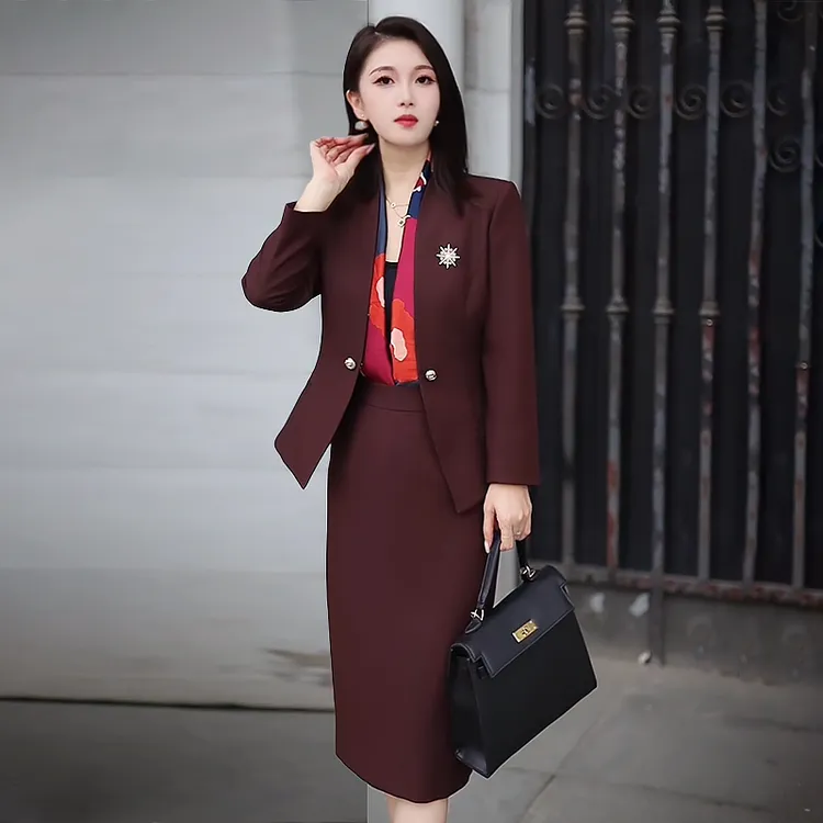 2025春季新款女装今年流行安可拉红小香风气质职业女裙套装喜妈妈