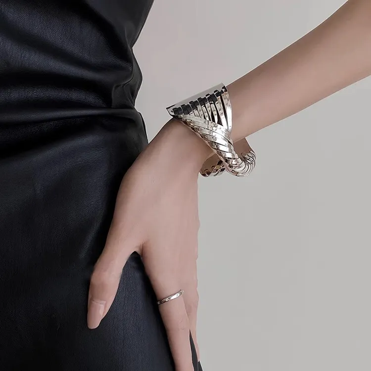 铜合金手镯 欧美ins冷淡风交叉手镯女气质情侣手环时尚臂环手饰潮