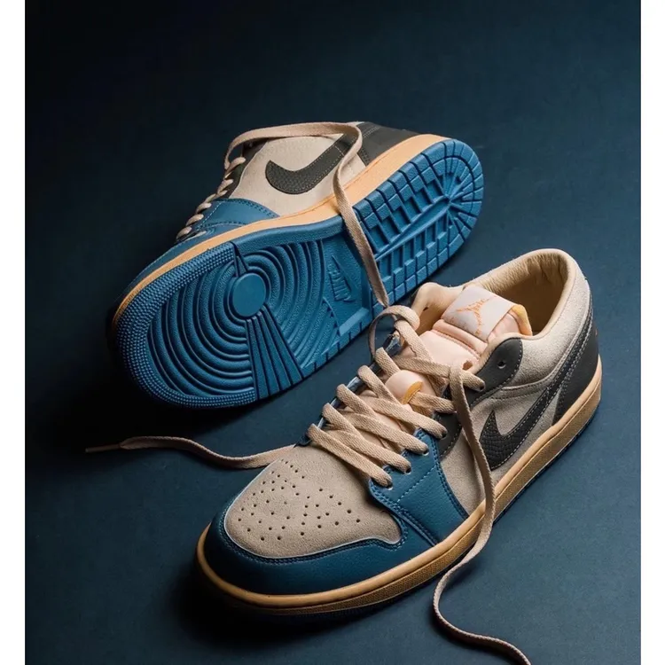 JordanAir Jordan 1 Low "Tokyo Vintage"低帮复古篮球鞋男款蓝灰