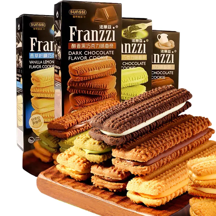 法丽兹夹心曲奇饼干零食抹茶幕斯巧克力零食下午茶115g/盒浓醇