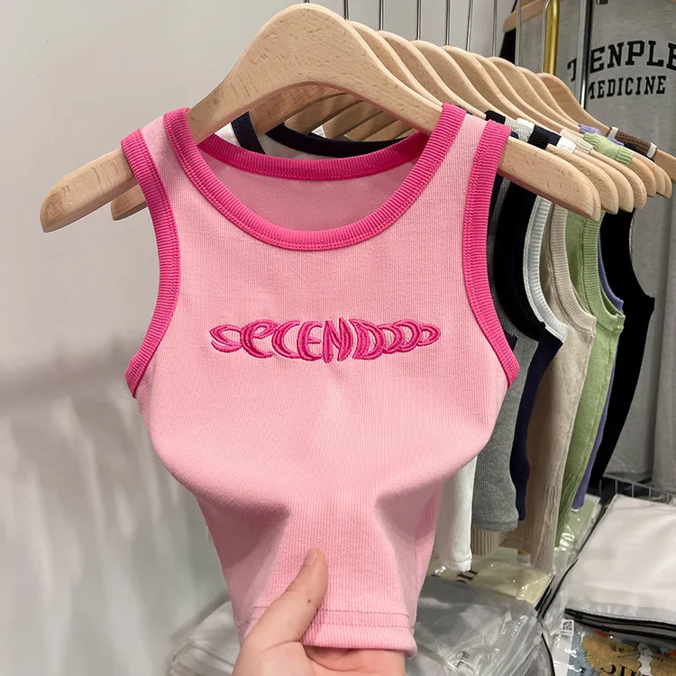 【思晨家】女童夏装撞色背心2025夏季新款中大儿童时尚洋气吊带上衣