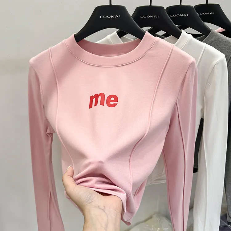 女童打底衫内搭2025秋季新款中大儿童洋气小衫短款上衣正肩t恤潮