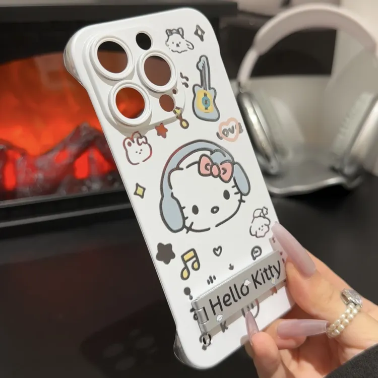 耳机凯蒂猫支架iphone15/14/13手机硬壳适用华为p70vivo小米oppo