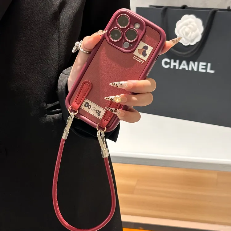 秋冬安可拉红腊肠狗适用苹果15华为p70/vivo防摔oppo小米14手机壳