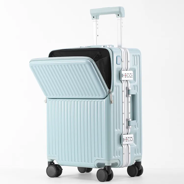多功能前开口新行李箱时尚男20寸登机箱万向轮女密码箱24寸旅行箱