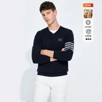 navigare纳维凯尔小帆船秋冬新款亲肤套头男士V领针织衫毛衣