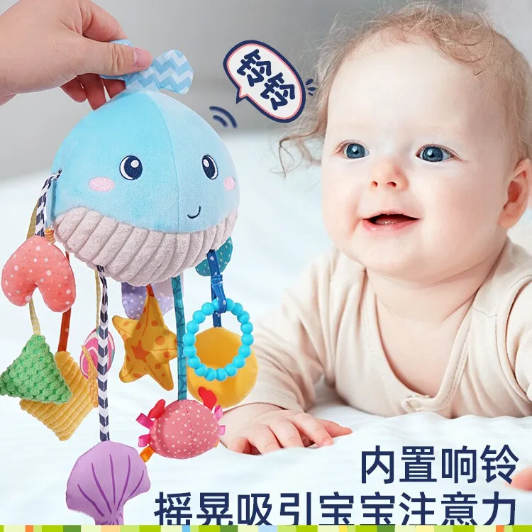 jollybaby拉绳抽抽乐婴幼儿拉拉乐宝宝0-1岁抓握婴儿车挂铃玩具