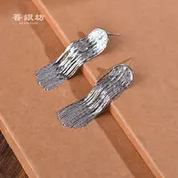 925银耳饰 【菩银坊】925银意大利蛇骨链流苏耳钉                 