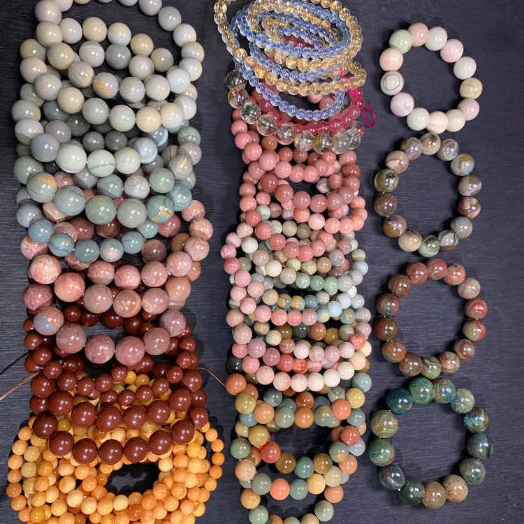 云润珠宝阿拉善彩玉diy彩色散珠手工时尚饰品百搭情侣女款简约