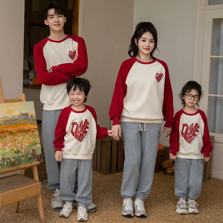 亲子装2025新款秋冬装一家三口四口母子母女装圆领卫衣【省心穿搭】