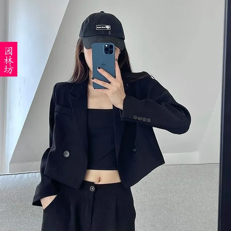 短款小西装外套女2025新款春秋设计感小众小个子西服jk学生套装潮