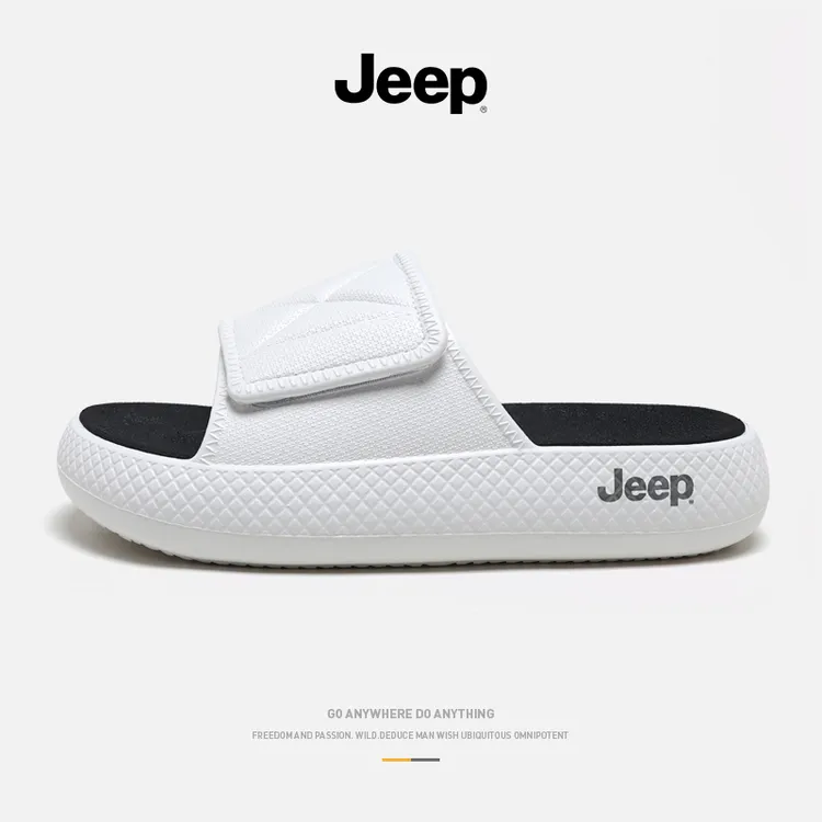 JEEP/吉普拖鞋男夏季新款外穿潮流软底情侣ins运动一字拖高能感