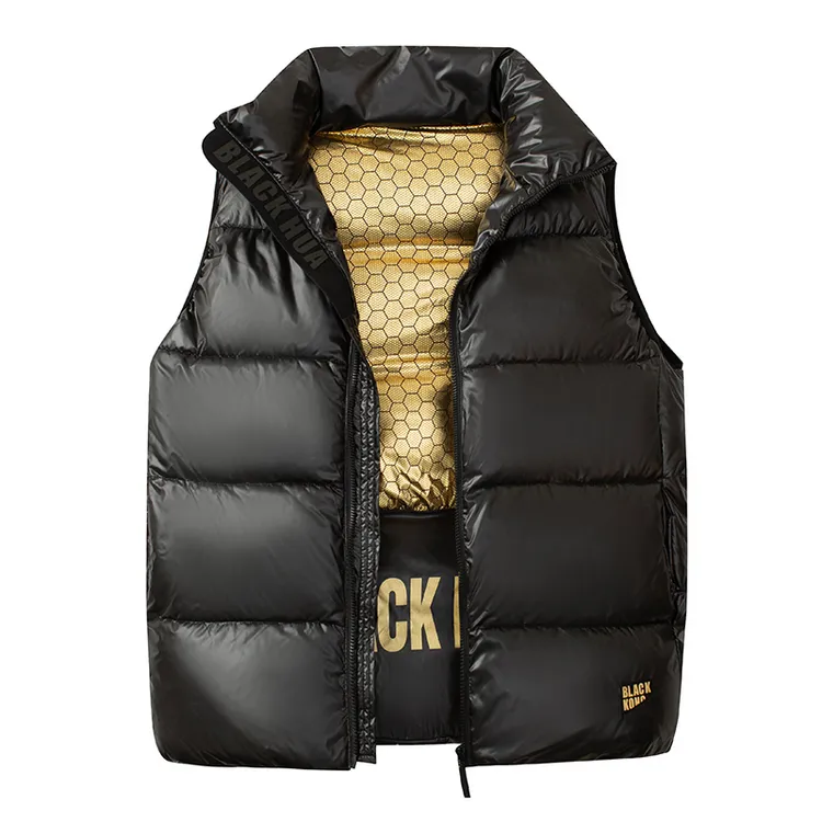 黑金马甲男女同款25年新款韩版宽松亮面纯黑坎肩背心免洗流行外套