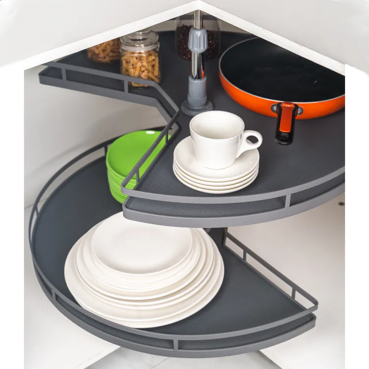 厨房转角旋转拉篮 270°转盘篮拐角橱柜锅碗架