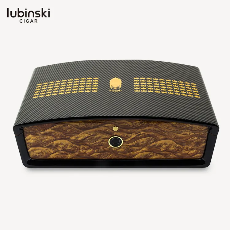  LUBINSKI 碳纤纹雪松木雪茄指纹醇化盒 YJA-60037