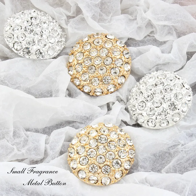 高端大衣皮草纽扣女式风衣貂皮外套时尚精致奢华水钻装饰扣子配件