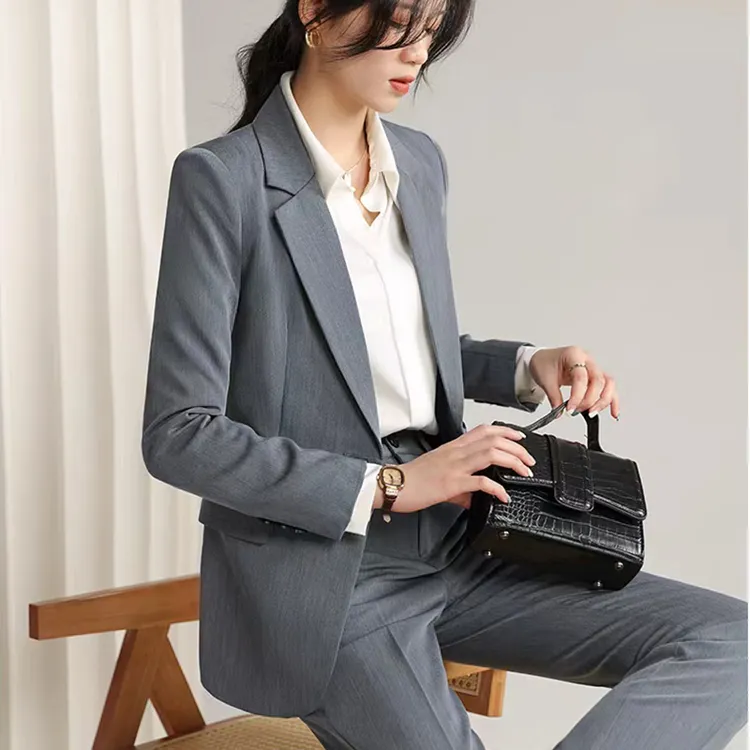 西装外套女春秋冬新款面试正装西服修身气质商务上班职业外套0808