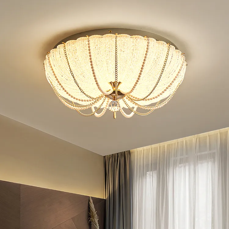 圆南瓜水晶灯氛围感家用主卧餐厅灯具法式轻奢客厅现代圆形吸顶灯